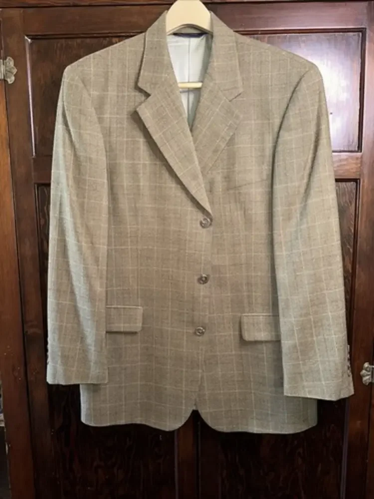 Brooks Brothers Mens‎ Wool Plaid Three Button Long Sleeve Blazer Jacket Size 42R